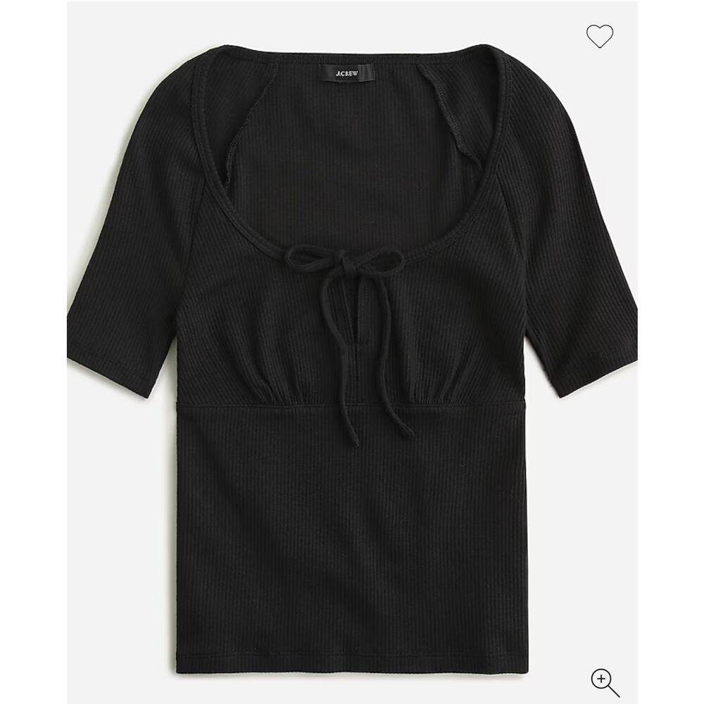 J. Crew Tie-Front Vintage Rib T-Shirt Size XS
